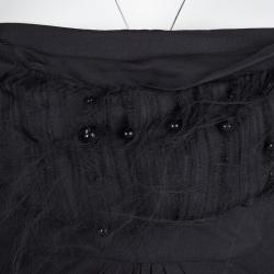 Pre Owned Valentino Black Beaded Silk Strapless Gown S