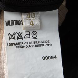 Pre Owned Valentino Black Beaded Silk Strapless Gown S