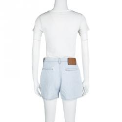 Pre Owned Valentino Blue Light Wash High Waist Denim Shorts S