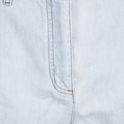 Pre Owned Valentino Blue Light Wash High Waist Denim Shorts S