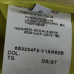 Pre Owned Valentino Yellow Silk Pleated Ruffle Front Jacket M
