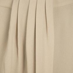Pre Owned Valentino Beige Silk Draped Skirt M