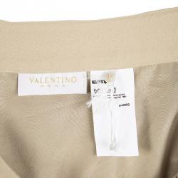 Pre Owned Valentino Beige Silk Draped Skirt M