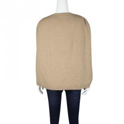 Pre Owned Valentino Brown Cape Style Cashmere Sweater L
