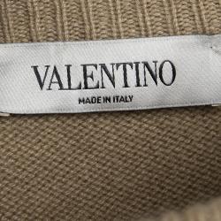 Pre Owned Valentino Brown Cape Style Cashmere Sweater L