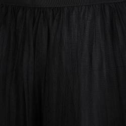 Pre Owned Valentino Black Pleated Tulle Midi Skirt M