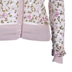Pre Owned Valentino Floral Embellished Cardigan M