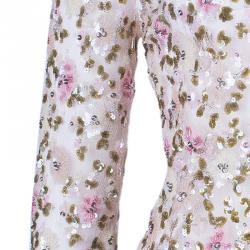 Pre Owned Valentino Floral Embellished Cardigan M