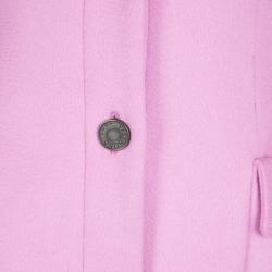 Pre Owned Valentino Pink Cashmere Floral Print Lined Long Coat S