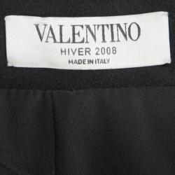 Pre Owned Valentino Black Wool Cashmere Pencil Skirt M