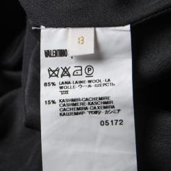 Pre Owned Valentino Black Wool Cashmere Pencil Skirt M