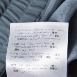 Pre Owned Valentino Grey Drawstring Waist Detail Silk Pants M