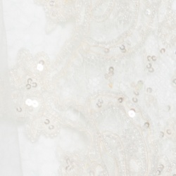 Pre Owned Valentino Sposa Cream Floral Beaded Lace Hesperides Sheath Wedding Gown M