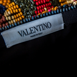 Pre Owned Valentino Multicolor Lurex Embroidered Beaded Mini Skirt S
