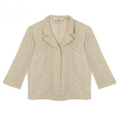 Pre Owned Valentino Linen Cream Skirt Suit L