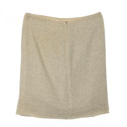 Pre Owned Valentino Linen Cream Skirt Suit L