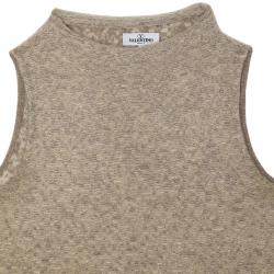 Pre Owned Valentino Beige Mohair Sleeveless Top L