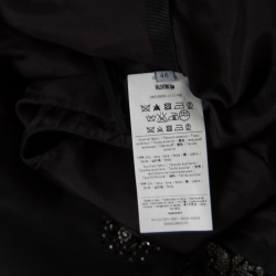 Pre Owned Valentino Black Silk Embellished Sleeveless Gown L