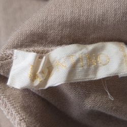 Pre Owned Valentino Beige Wool and Cashmere Floral Embellished Sleeveless Twist Front Top S