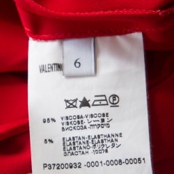 Pre Owned Valentino Red Ruffle Detail One Shoulder Gown M