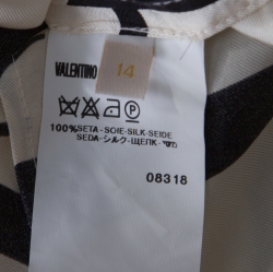 Pre Owned Valentino Cream Monogram Print Long Sleeve Button Front Silk Shirt XL