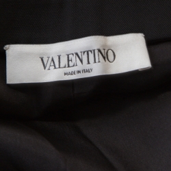 Pre Owned Valentino Black Wool Gabardine Pencil Skirt S