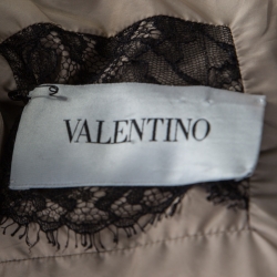 Pre Owned Valentino Brown Mink Fur Collar Detail Zip Front Jacket M