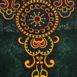 Pre Owned Valentino Forest Green Floral Guipure Lace Playsuit S