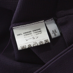 Pre Owned Valentino Purple Rib Knit Tiered Pleat Detail A Line Skirt M