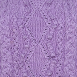 Pre Owned Valentino Lilac Cable Knit Wool Off Shoulder Sweater L