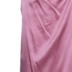 Pre Owned Valentino Mauve Silk Strapless Ruched Gown M