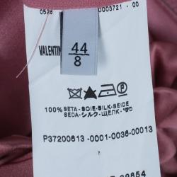 Pre Owned Valentino Mauve Silk Strapless Ruched Gown M