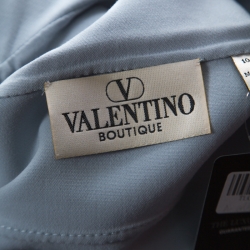 Pre Owned Valentino Boutique Pale Blue Wool Open Front Blazer L