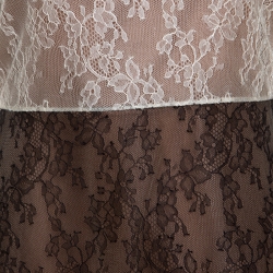 Pre Owned Valentino Bicolor Lace Tulip Sleeve Dress M