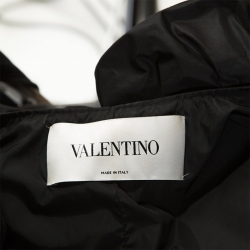 Pre Owned Valentino Black Silk Bow Detail Strapless Gown and Ruffled Bolero Set L
