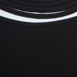 Pre Owned Valentino Black Silk Slit Neckline Detail Cady Kaftan Dress L