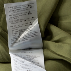 Pre Owned Valentino Green Silk Crepe Flared One Shoulder Dress M