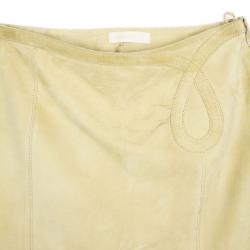 Pre Owned Valentino Lambskin Pencil Skirt M