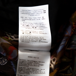 Pre Owned Valentino Multicolor Butterfly Printed Silk Elasticised Waist Pants M