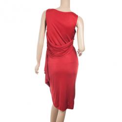 Pre Owned Valentino Red Draped Dress M