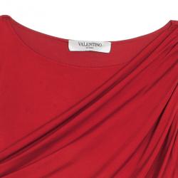 Pre Owned Valentino Red Draped Dress M