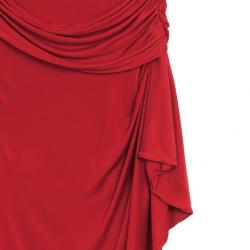 Pre Owned Valentino Red Draped Dress M