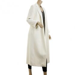 Valentino Cream Silk Wool Long Coat L