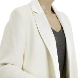 Valentino Cream Silk Wool Long Coat L