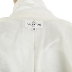 Valentino Cream Silk Wool Long Coat L