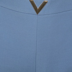 Valentino Powder Blue Wool VGOLD High Waist Shorts S