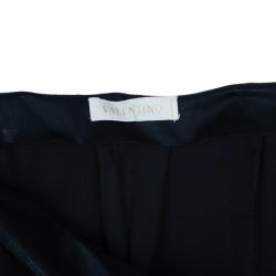 Pre Owned Valentino Black Ruffle Short Long Hem Pants M