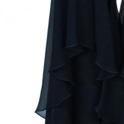 Pre Owned Valentino Black Ruffle Short Long Hem Pants M