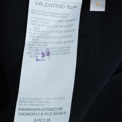 Pre Owned Valentino Black Ruffle Short Long Hem Pants M