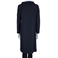 Valentino Navy Tweed Coat M